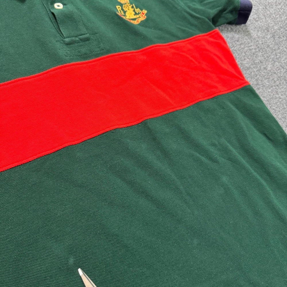 Polo Ralph Lauren Kids L (16/18) Green Red Crest Logo Short‎ Sleeve Polo Shirt - Picture 7 of 12